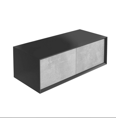 Melvin Wall Mounted Vanity Unit Gloss Black & Concrete 1200mm