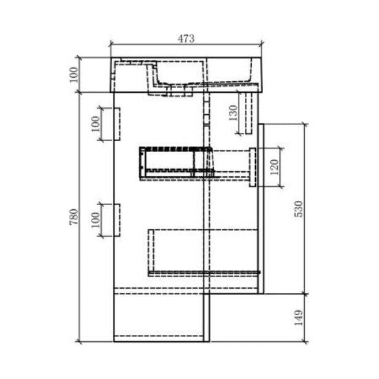 Alhambra 1200mm Vanity & WC Combination Unit in Concrete – Right Hand