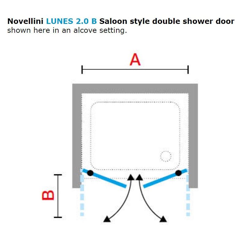 Novellini LUNES 2.0 B Saloon Shower Enclosure - Matt White