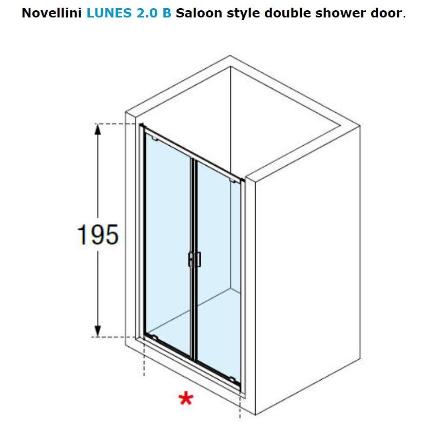 Novellini LUNES 2.0 B Saloon Shower Enclosure - Matt Silver