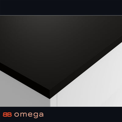 Omega Black Velvet 22mm Square Edge Laminate Worktop - Touch