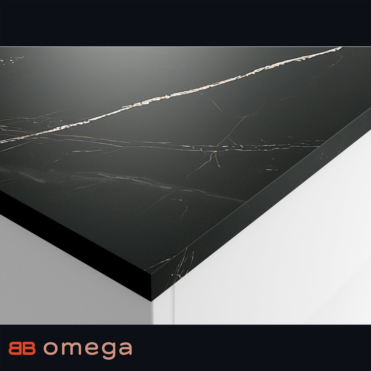 Omega Laurent Marble 22mm Square Edge Laminate Worktop - Ultramatt