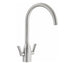 Abode Airo Monobloc Dual Lever Kitchen Tap - WRAS Approved Stainless Steel