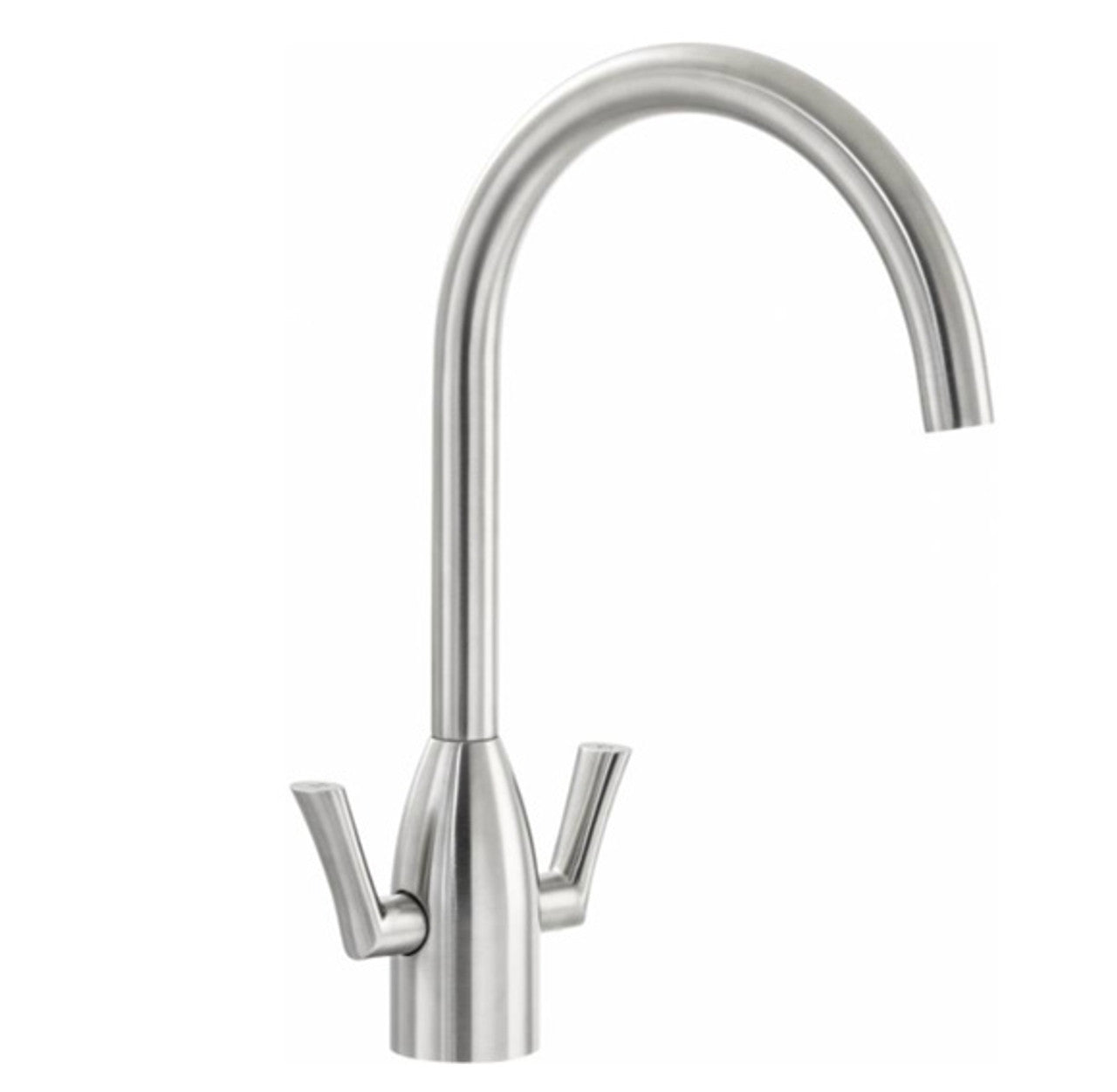 Abode Airo Monobloc Dual Lever Kitchen Tap - WRAS Approved Stainless Steel