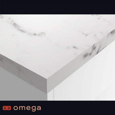 Omega Tuscany Marble (Eggshell) All Sizes Square Edge Worktops