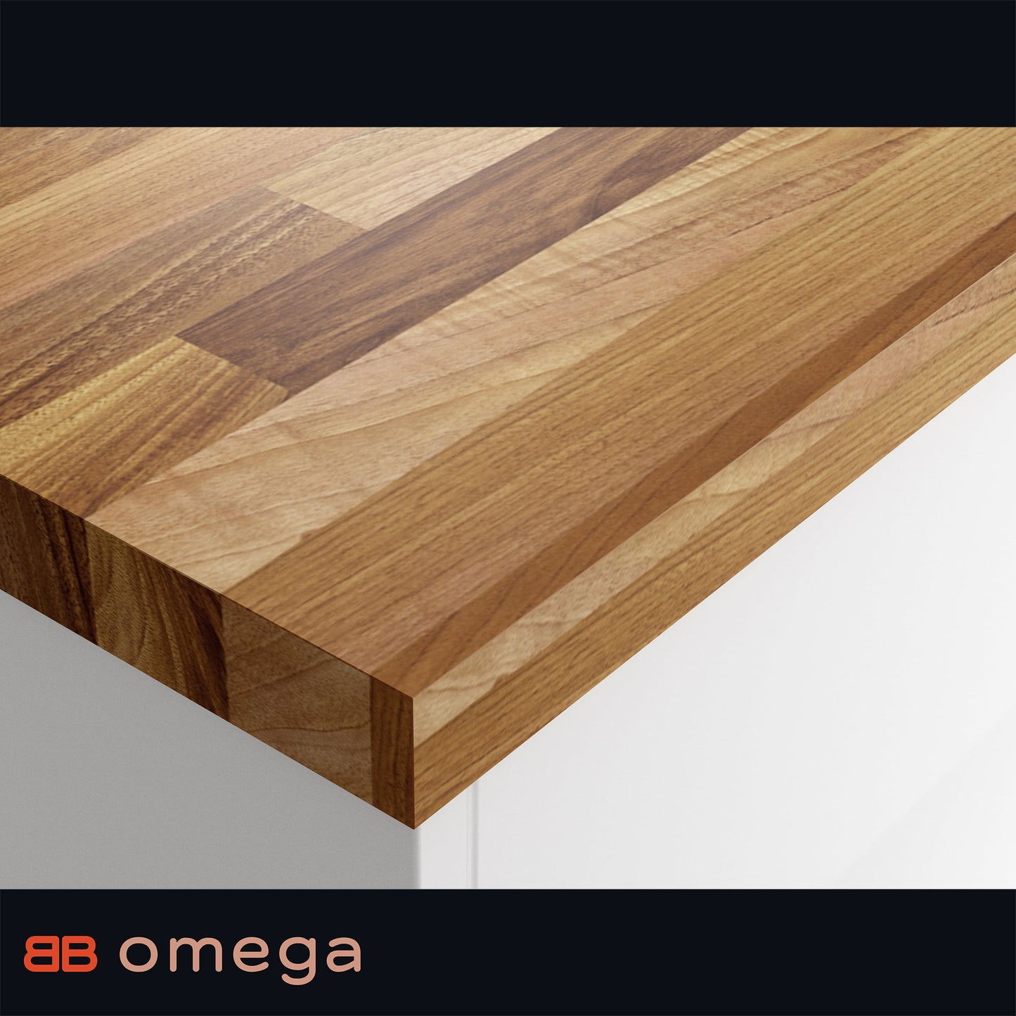 Omega Warm Walnut Butcher Block (Ultramatt)  All Sizes Worktops Square Edge