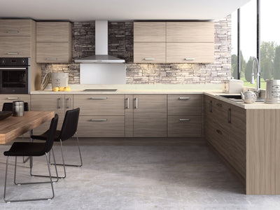 Driftwood 7 Unit Kitchen Example Pack 18mm White Cabinets