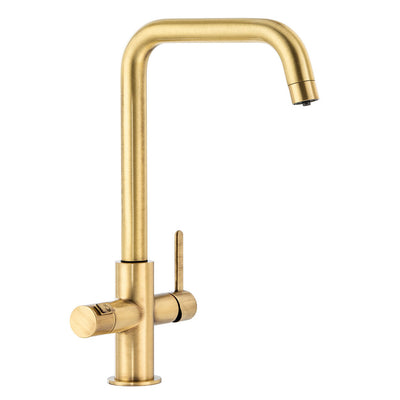 Abode Pronteau Prothia 3 in 1 Monobloc Quad Kitchen Tap - WRAS Approved Brushed Brass