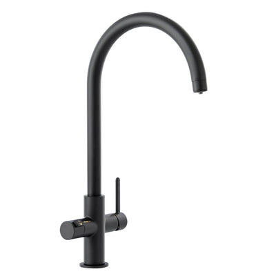 Abode Pronteau Prothia 3 in 1 Monobloc Swan Kitchen Tap - WRAS Approved Matt Black