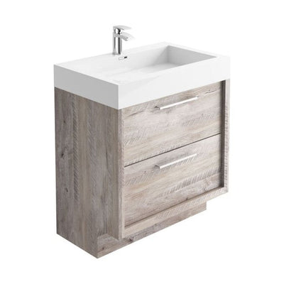 Hermoine 750mm Floor Standing Vanity Unit & Basin - Light Sawn Oak