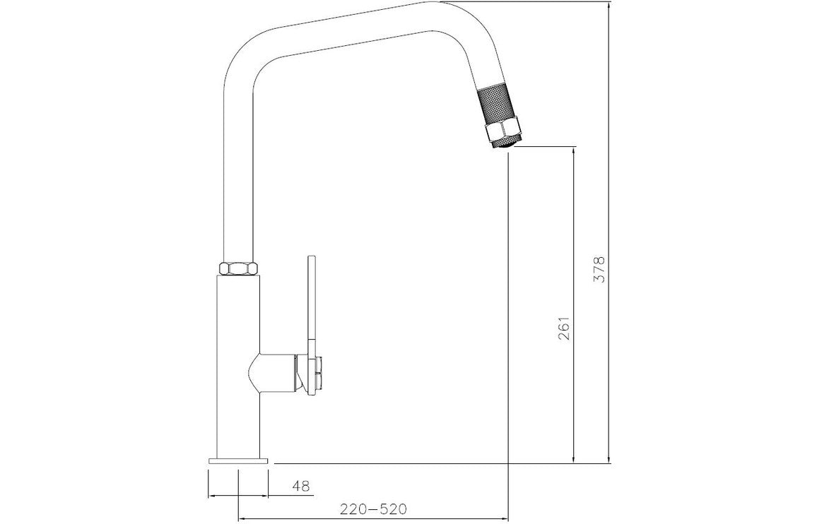 Abode Hex Single Lever Pull Out Kitchen Sink Mixer Tap - Brushed Nickel/Black