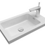 Oscar 545mm Floor Standing Cloakroom Vanity Unit with Ceramic Basin in Metallic