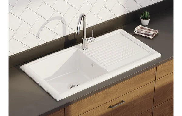 Prima 1B 1D Reversible Ceramic Inset Sink - White