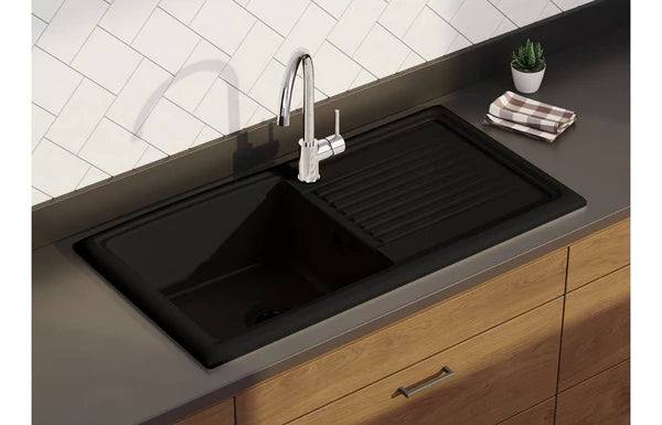 Prima 1B 1D Reversible Ceramic Inset Sink - Black CPR417