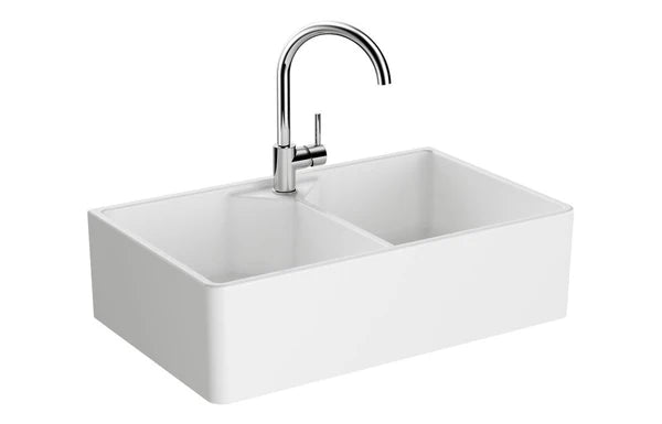 Prima 2B Belfast Ceramic Sit On Sink (Inc. Waste) - White CPR419