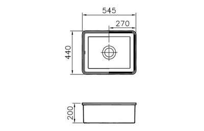 Prima 1B Undermount Ceramic Sink (Inc. Waste) - White CPR420