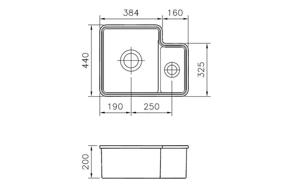 Prima 1.5B LHMB Undermount Ceramic Sink (Inc. Waste) - White CPR421