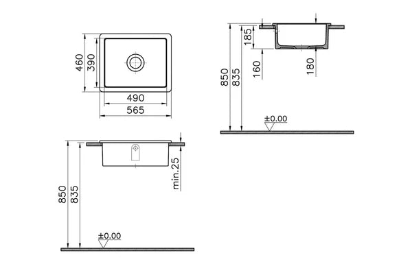 Prima 1B Inset Ceramic Sink (Inc. Waste) - White CPR422