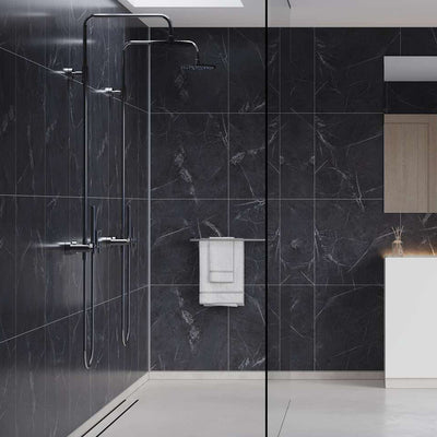 Fibo Marble - Black Marble (Tile Effect)