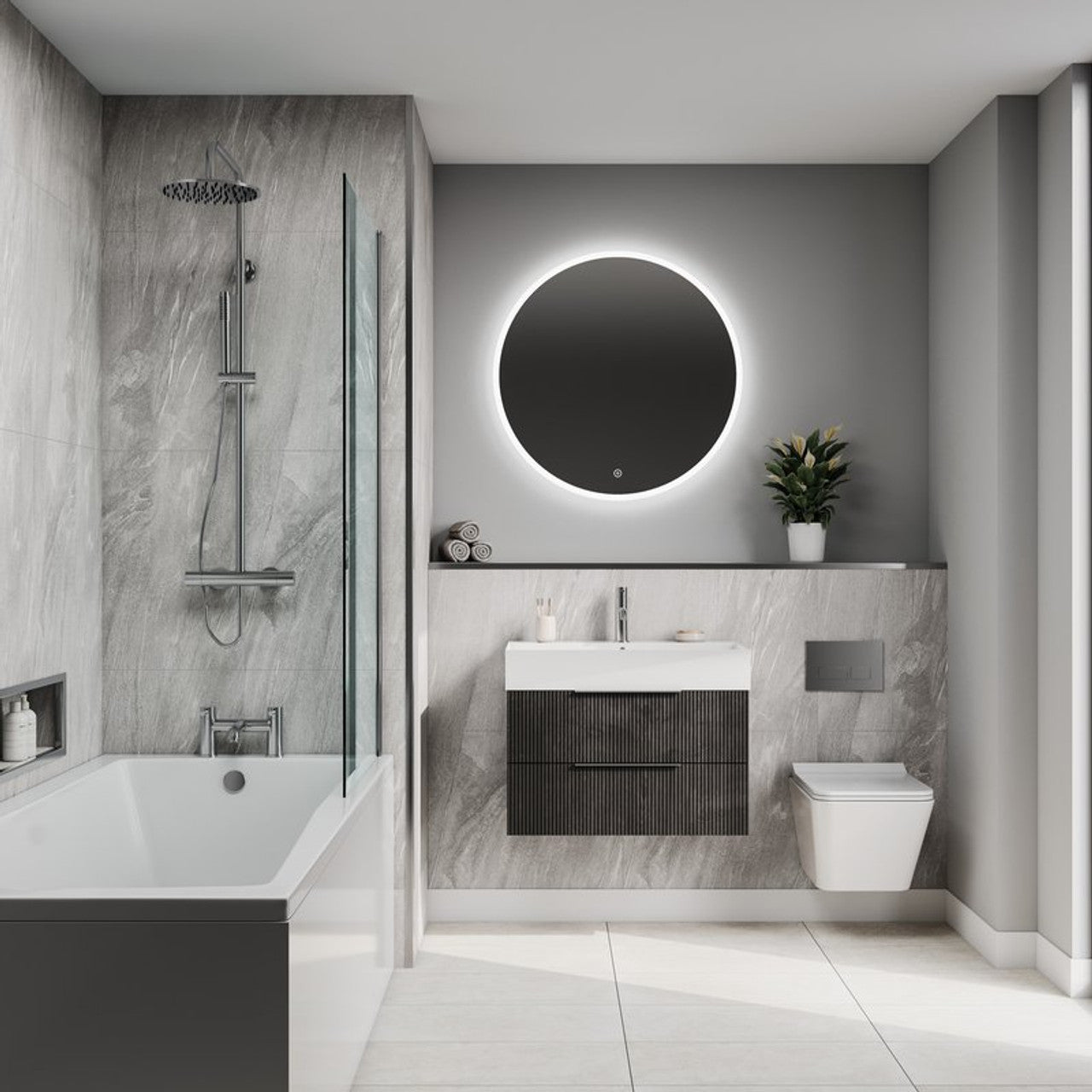 Fibo Scandinavian - Grey Stone (Tile Effect)