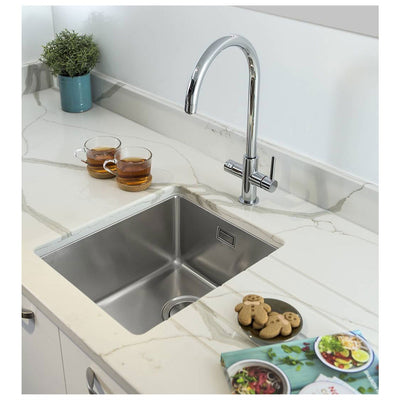 Abode Pronteau Prothia 3 in 1 Monobloc Swan Kitchen Tap - WRAS Approved Chrome