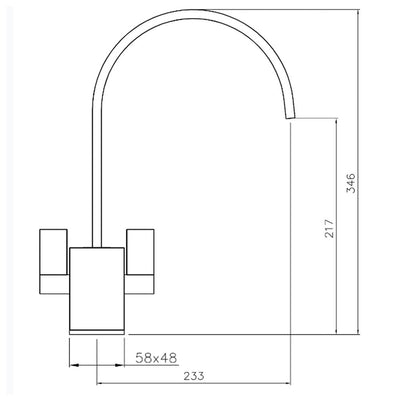 Abode Atik Dual Lever Tap - WRAS Approved Chrome