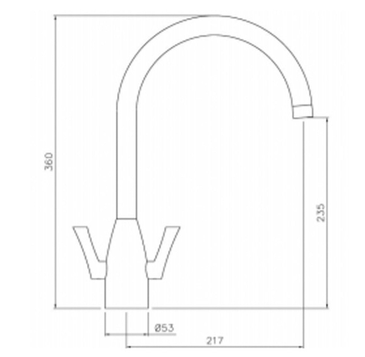 Abode Airo Monobloc Dual Lever Kitchen Tap - WRAS Approved Stainless Steel