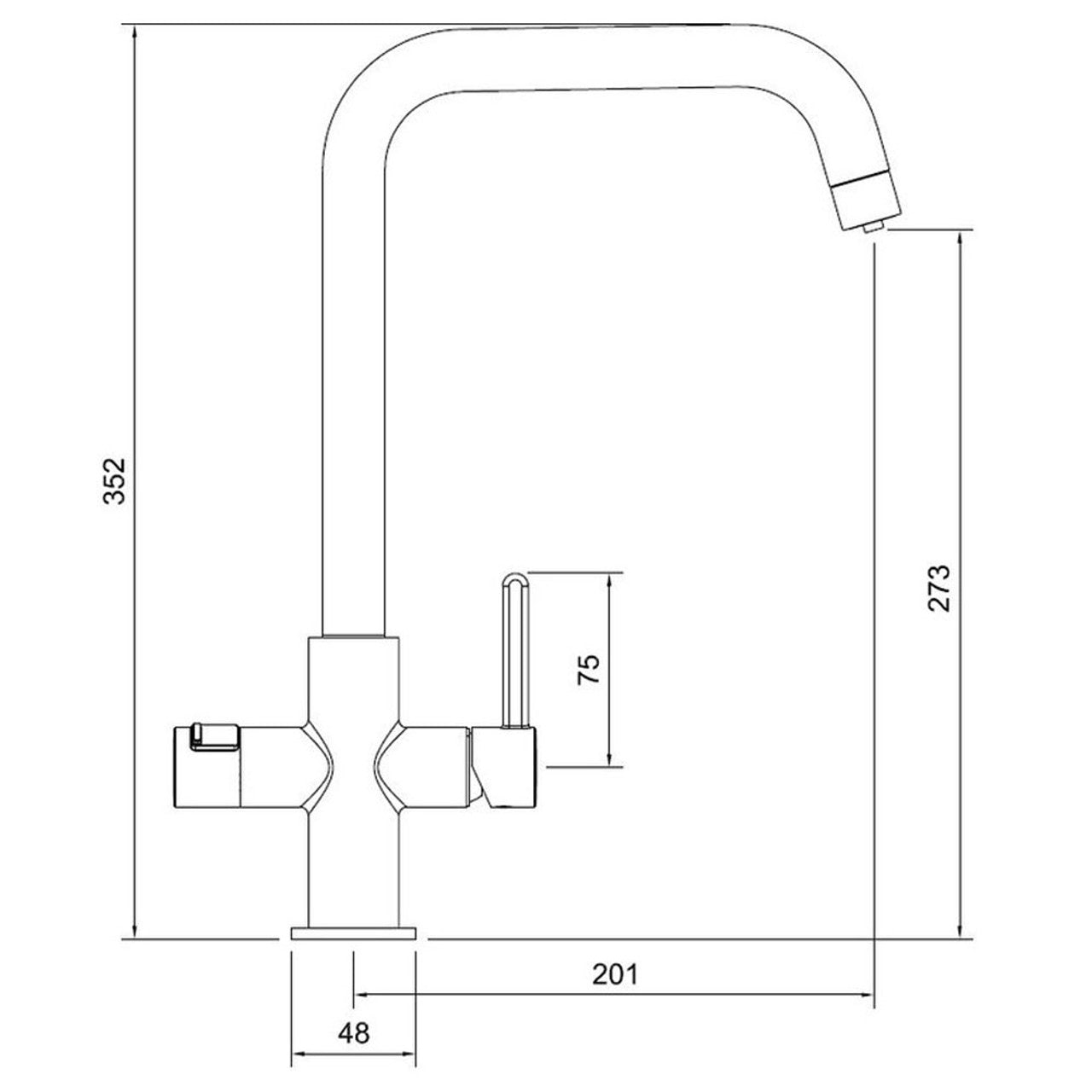 Abode Pronteau Prothia 3 in 1 Monobloc Quad Kitchen Tap - WRAS Approved Copper