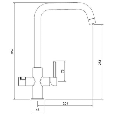 Abode Pronteau Prothia 3 in 1 Monobloc Quad Kitchen Tap - WRAS Approved Copper