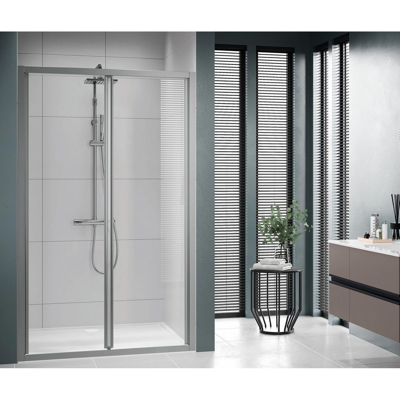 Novellini Lunes 2.0 S Folding Shower Door - Matt Silver