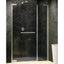 Novellini N180 G+F Hinged Shower Door with Inline Fixed Panel - Shiny Black Chrome