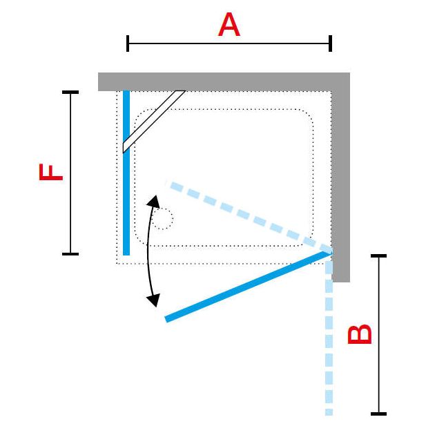 Novellini Side Fixed Panel in Silver For Shower Door N180 G+F