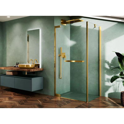 Novellini N180 G&F Hinged Door Corner Shower Enclosure - Brushed Bronze