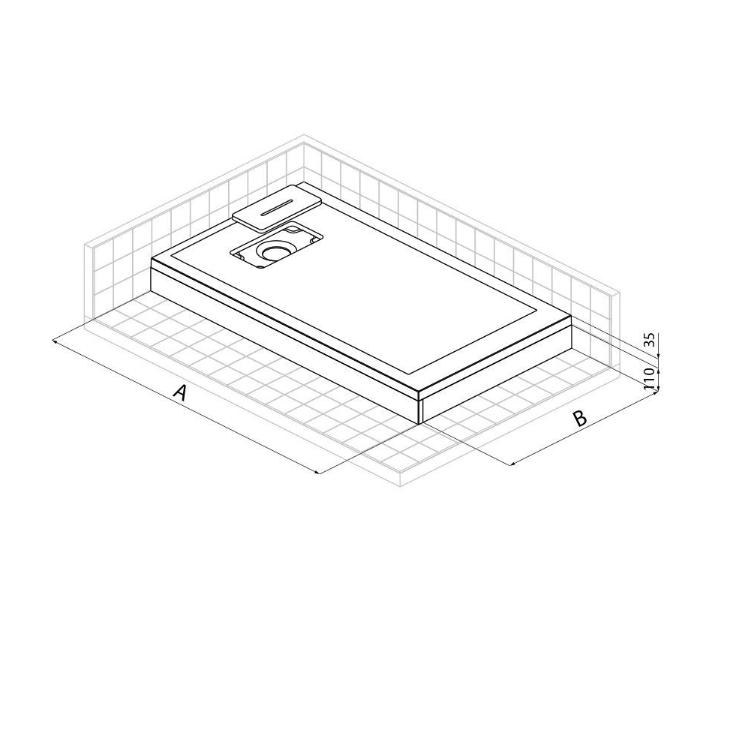 Novellini Novosolid Shower Tray Raised Panel Kit 70-100cm - Corda ...