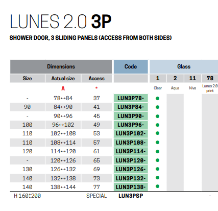 Novellini Lunes 2.0 Three Part Sliding Door - White