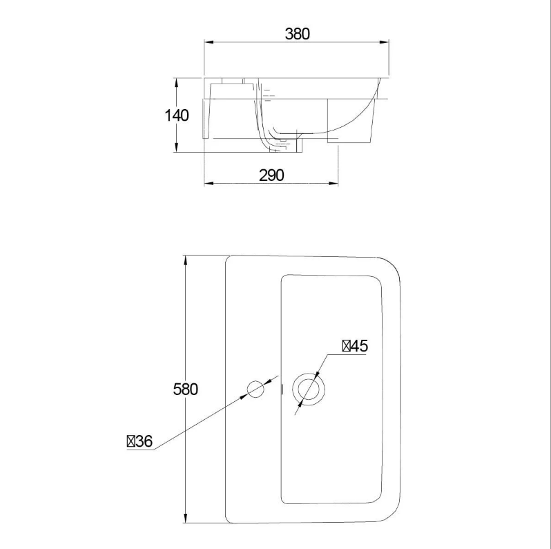 Jodie Semi Recessed Basin