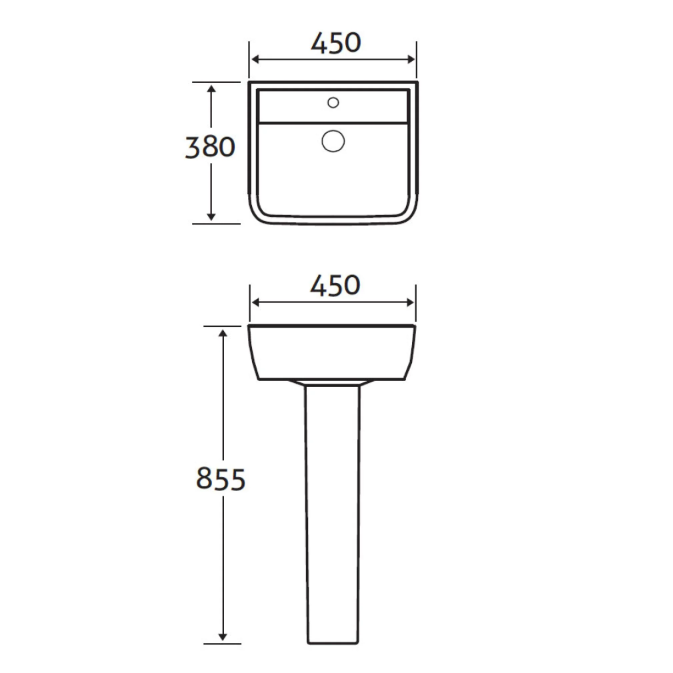 Belinda Cloakroom Basin & Pedestal