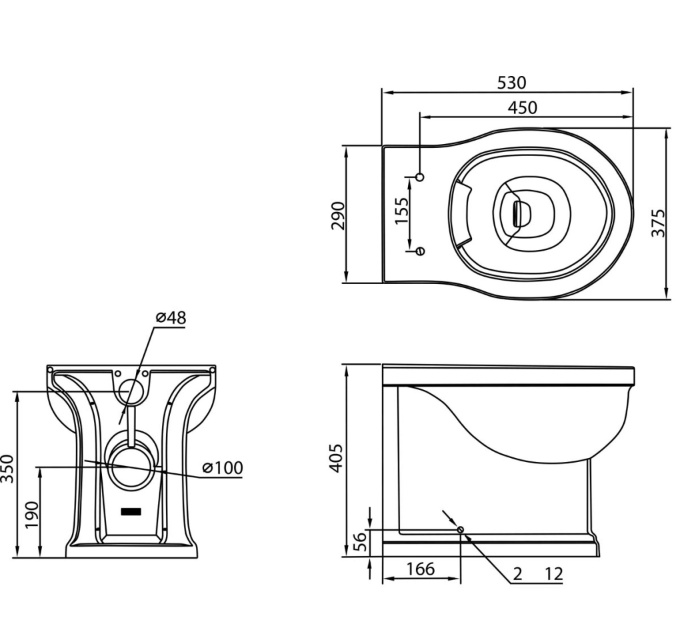 Darcy Rimless Back to Wall Toilet