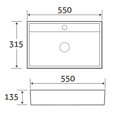 James Ceramic Countertop Basin