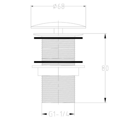 Brushed Nickel Basin Waste - Free Running