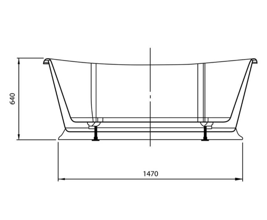 Selma White Traditional Soaking Tub – 1580x750mm