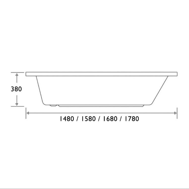 Leo Single Ended Reinforced Acrylic Bath – 1780x795mm