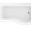 Peace Super Strong Acrylic P-Shape Shower Bath - 1700 x 850mm Right Hand