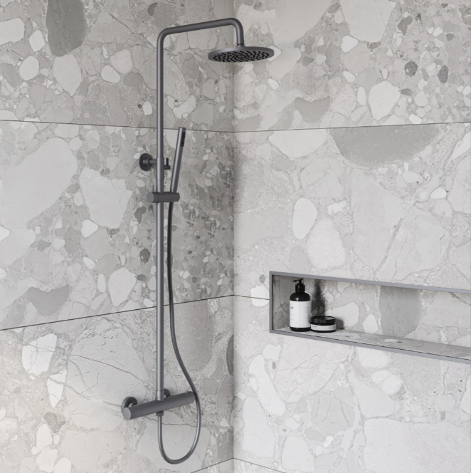 Ellie Round Thermostatic Shower Pack - Gunmetal N24