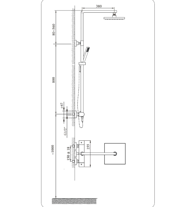 Emilia Thermostatic Shower Pack Gunmetal