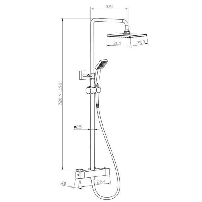 Tunis Thermostatic Shower Pack