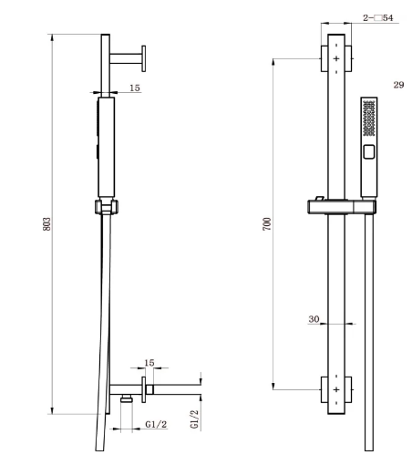 Liberty Square Slide Rail Kit - Gunmetal