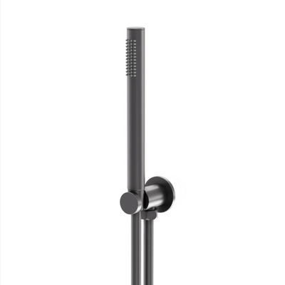 Ellie Round Shower Handset & Holder With Built-In Outlet - Gunmetal N24