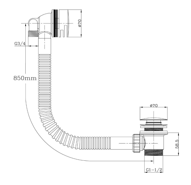 Liberty Bath Overflow Filler – Matt Black