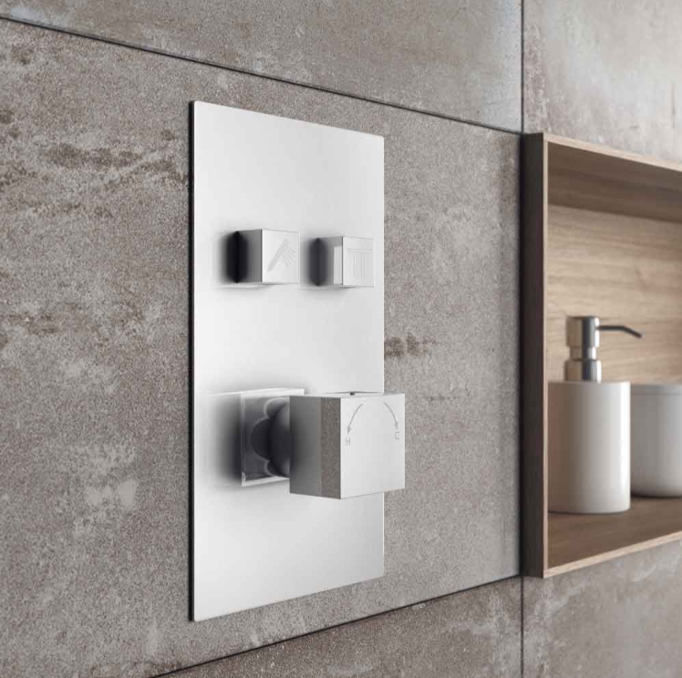 Style Double Outlet Square Touch Control concealed Shower Valve